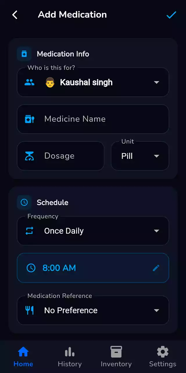 MedRemind App Screen 3