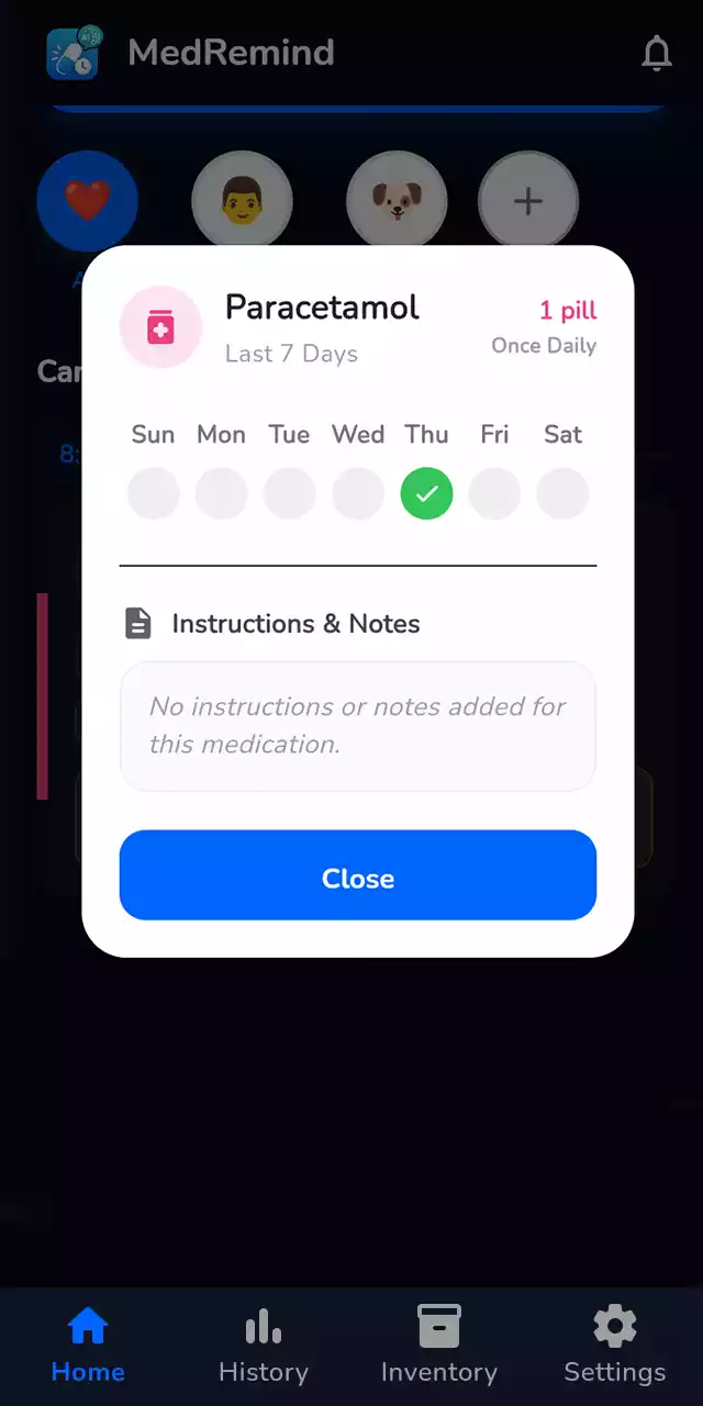 MedRemind App Screen 6